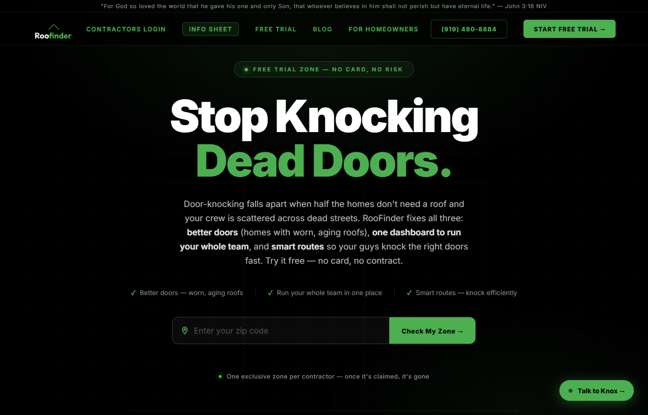 RooFinder — roofing lead-generation platform